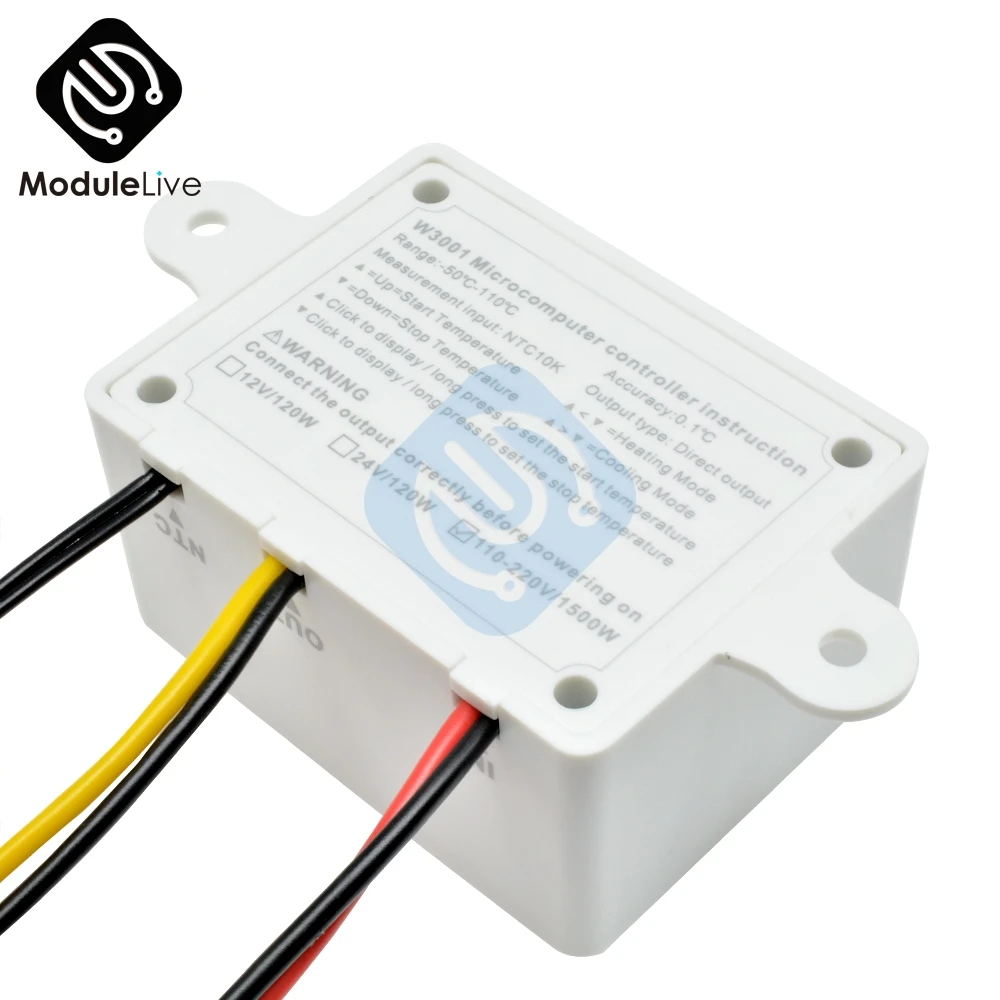 Контроллер температуры W3001 цифровой светодиодный дисплей переменный ток 90-250 В 110