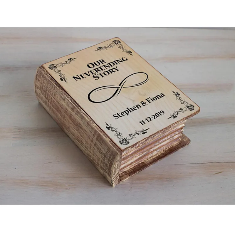 Уникальная шкатулка для колец с гравировкой под заказ ювелирных изделий коробка