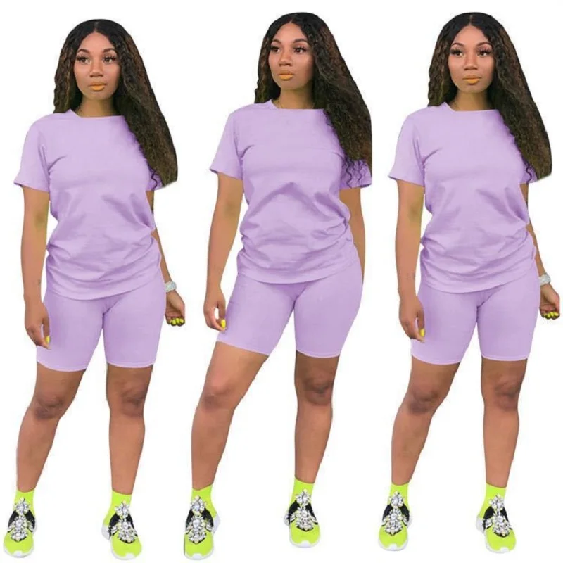 

2021 New European And American Suit Pure Color Sports Suit Sold In Europe And America Plus Size XS-5XL