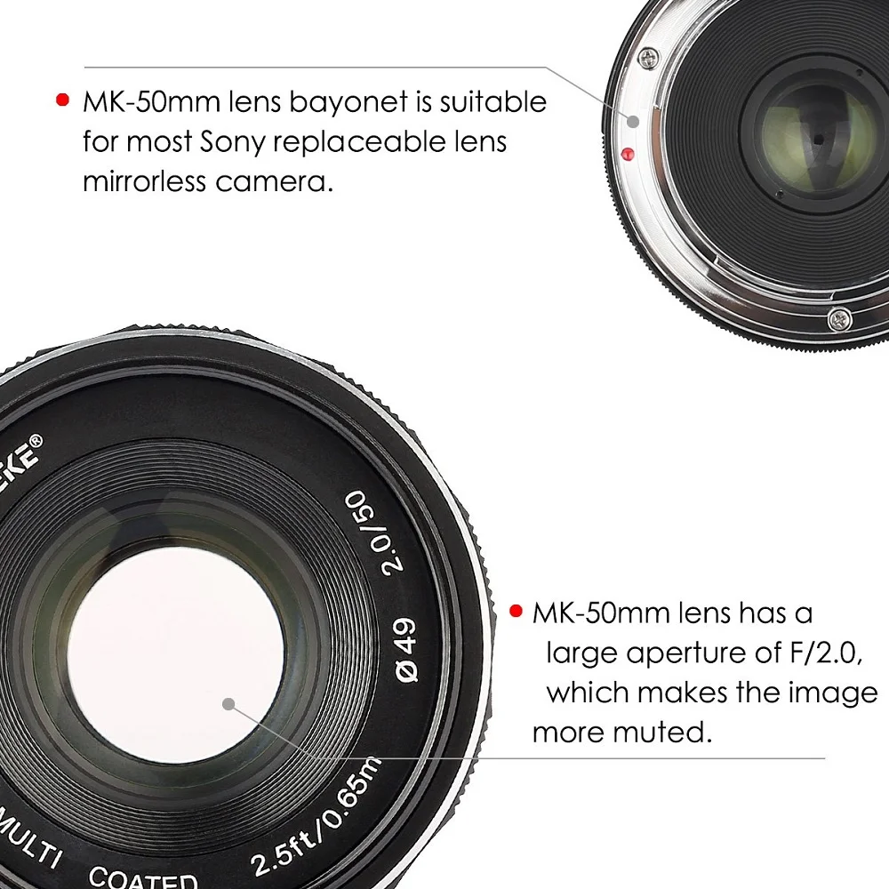 Meike 50mm f 2 0 объектив с широкой диафрагмой и ручной фокусировкой APS C для Nikon 1