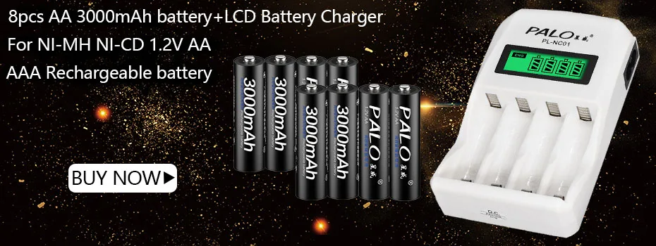 PALO C905W 4 слота ЖК-дисплей Умный интеллектуальный аккумулятор зарядное устройство для AA/AAA NiCd NiMh аккумуляторные батареи