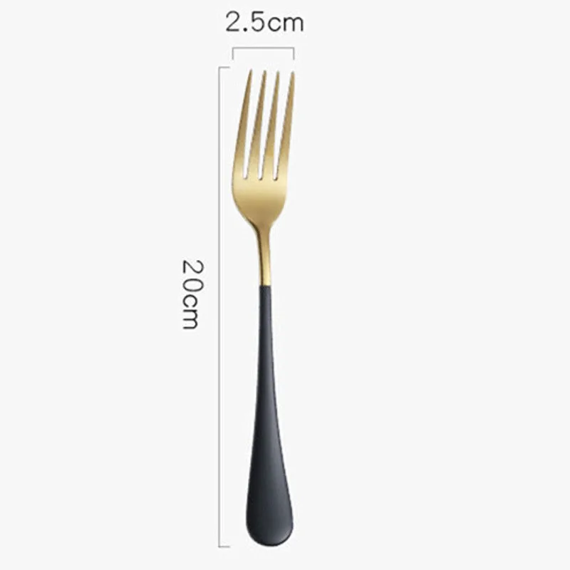 Dinner Fork 1pc Нержавеющая сталь Золотая вилка и Стейк-нож ложка золотые столовые приборы набор для ужина Рождественский подарок кухонная посуда набор дропшиппинг - Цвет: Dinner Fork 1pc