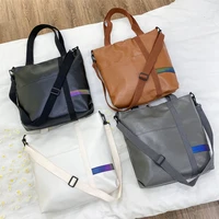 2021 winter new style western style one shoulder simple tote bag korean version simple solid color student art handbag purses