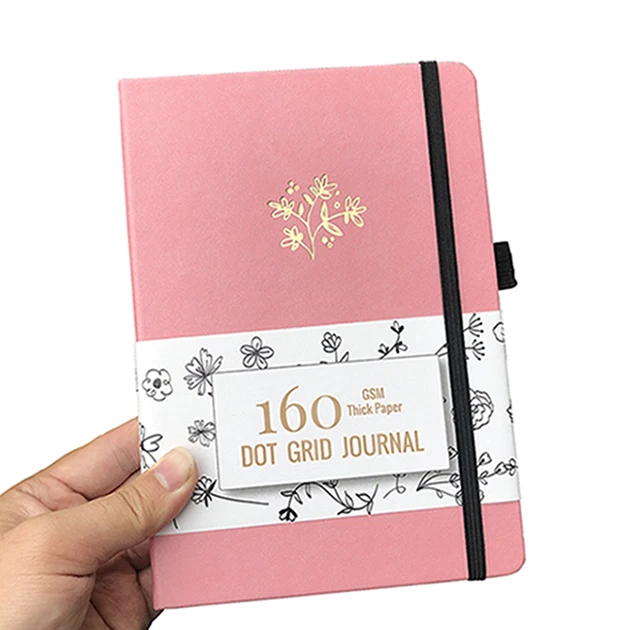 Pink-Hardcover Завод логотип в горошек с узором «гусиные лапки» блокноты для рисования журналы 5X5 мм пунктирной линии 160 страниц INS весьма популярен; - Цвет: Pink-Hardcover