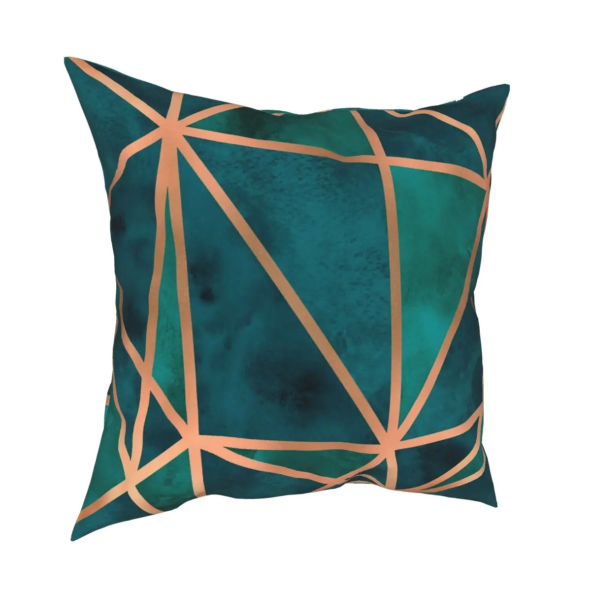 Медный геоизумрудный квадратный чехол для подушки из полиэстера креативный