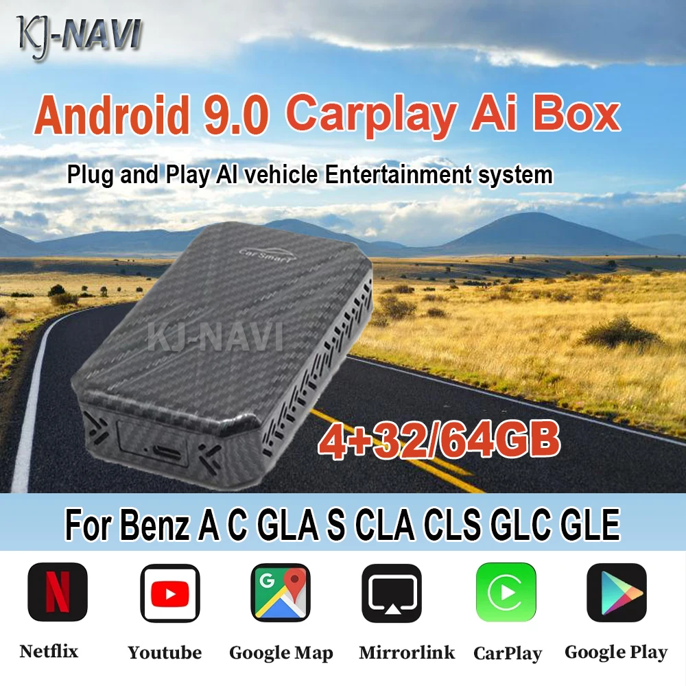

Wireless Android 9.0 Auto USB adapter For Benz A C GLA S CLA CLS GLC GLE Wireless Carplay Ai Box Car Radio Multimedia Player BT
