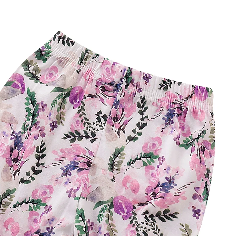 

Baby Girl Spring Autumn Ribbed Solid Clothes Sets Long Sleeve Clothes Suit Tights Jumpsuit Floral Pants Three-piece Pink 120cm