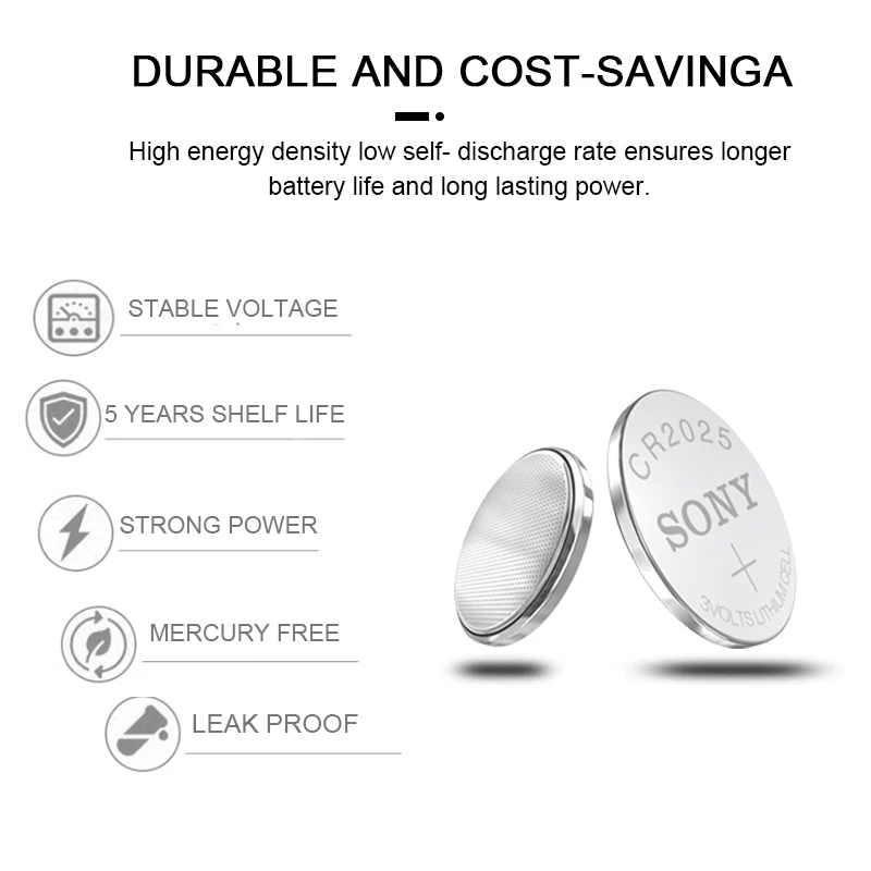 20PCS SONY Original cr2025 Button Cell Batteries cr 2025 ECR2025 DL2025 LM2025 3V Lithium Coin Battery For Watch Calculator | Электроника