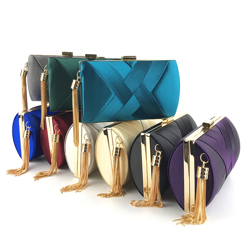 

Fashion Women Evening Bags Tassel Ladies Clutch Purse Shoulder Chain Wedding Elegant Party Handbags Crossbody Bags
