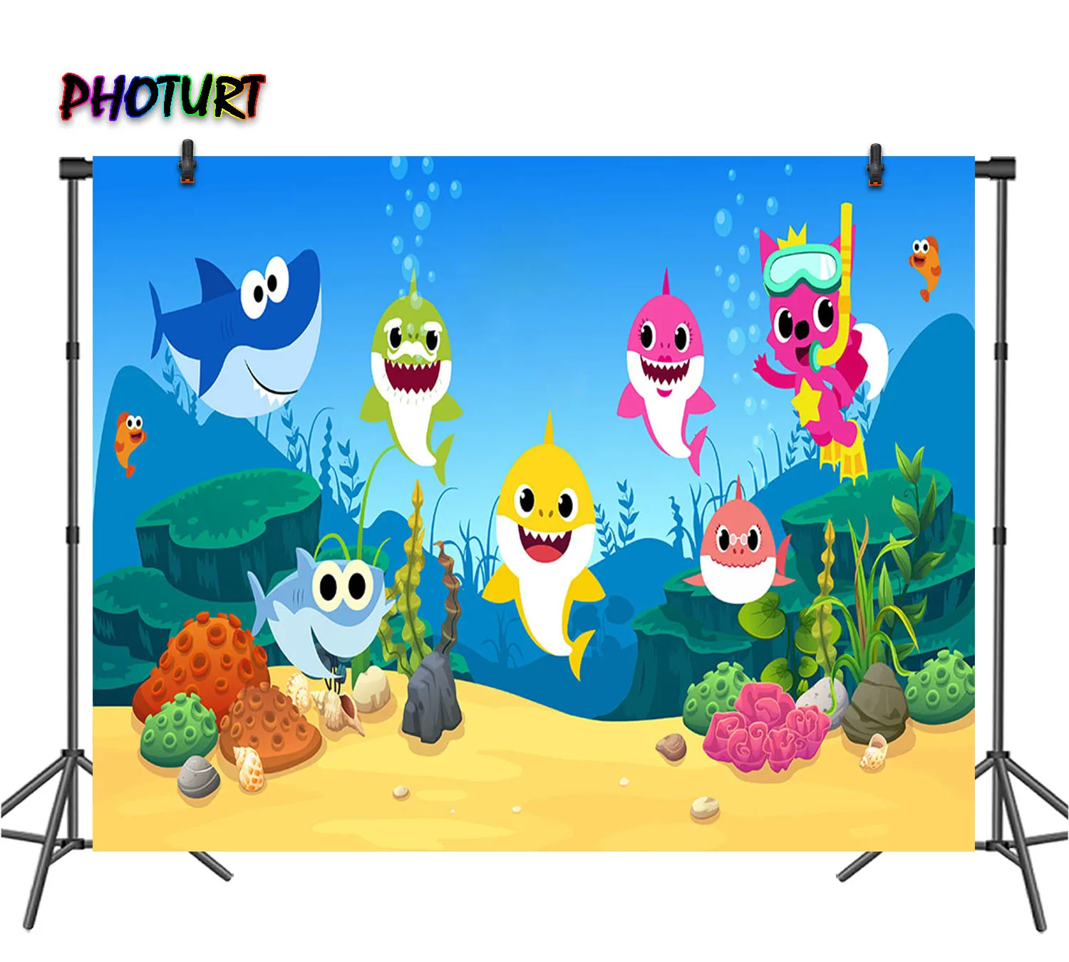 Фотофон на заказ DOO Shark фотография Фон детский душ Tiburon Bebe виниловый реквизит для