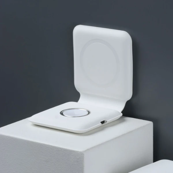 

Fashion professional 15W Wireless Magnetic 2 in 1 Charger for Iphone 12 11 Airpods Apple Watch Foldable Fast Charging Magsafe