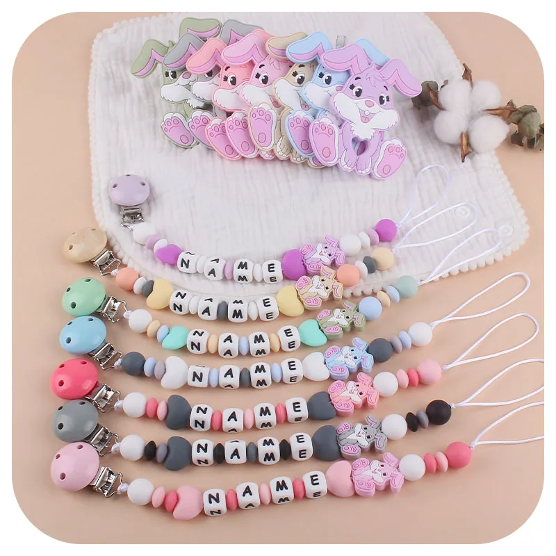 XCQGH силиконовый Прорезыватель для зубов детей с именем ребенка держатель соски