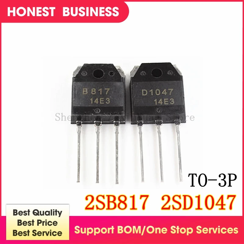 

50PCS/lot 2SB817 & 2SD1047 TO-3P (25 x B817 + 25 x D1047) In Stock