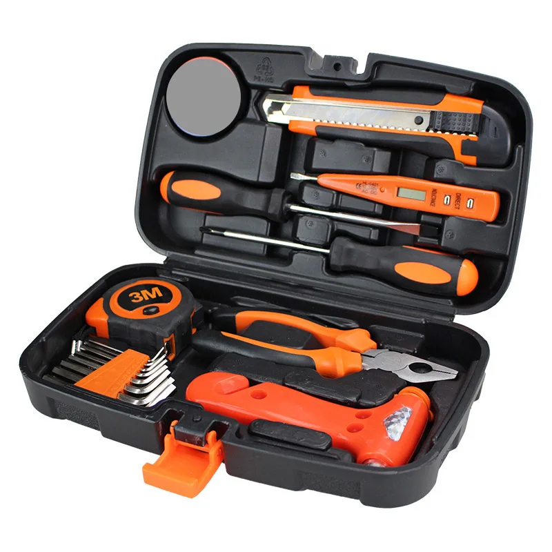 Маленький набор из 9 предметов аварийных инструментов молоток безопасности ящик