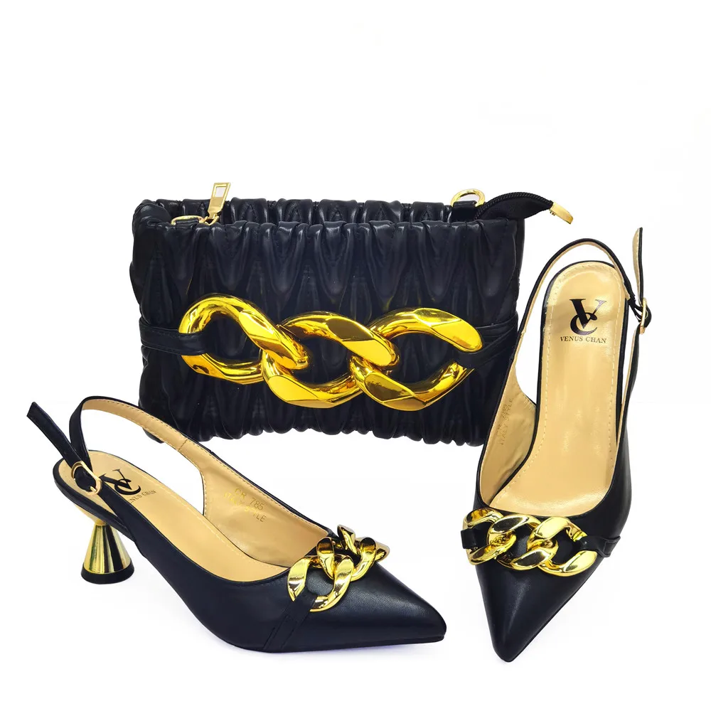Новинка итальянские весенние сандалии и сумка подходящий набор для вечерние