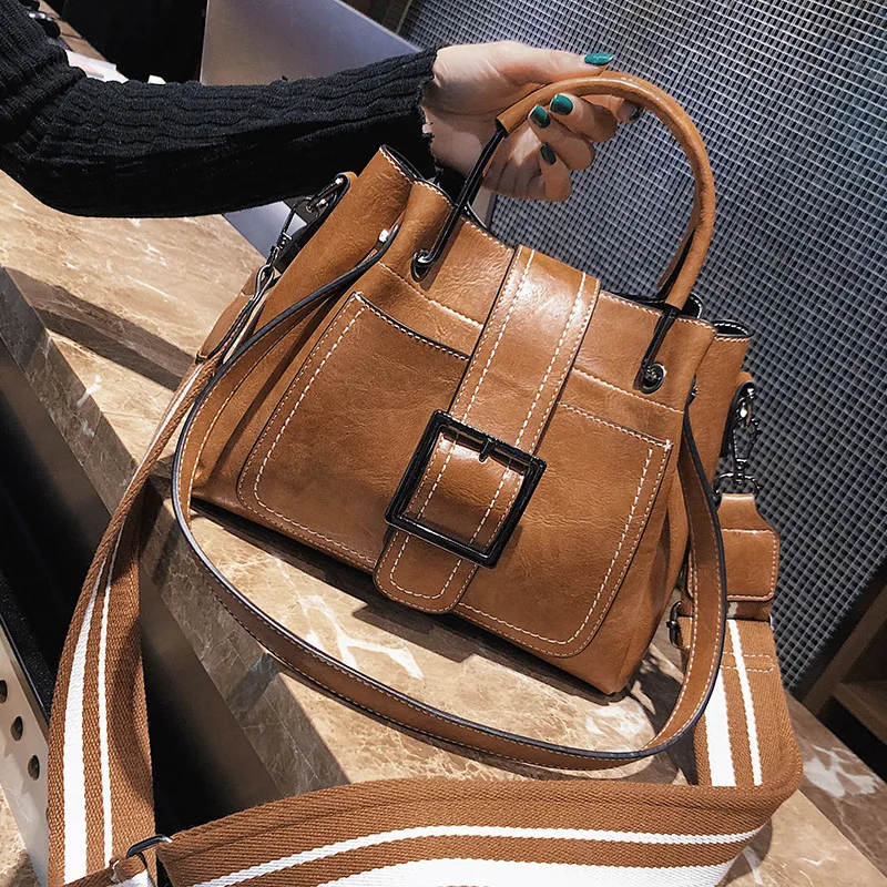 Зимняя замок сумка мешок для женщин PU кожаная ручная через плечо в винтажном