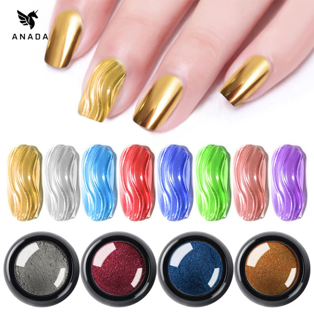 

ANADA Magic Mirror Rose Gold Silver Powder Sparkles Powder Nail Glitter Shinee DIY Manicure Nail Art Nail Decoration Tools