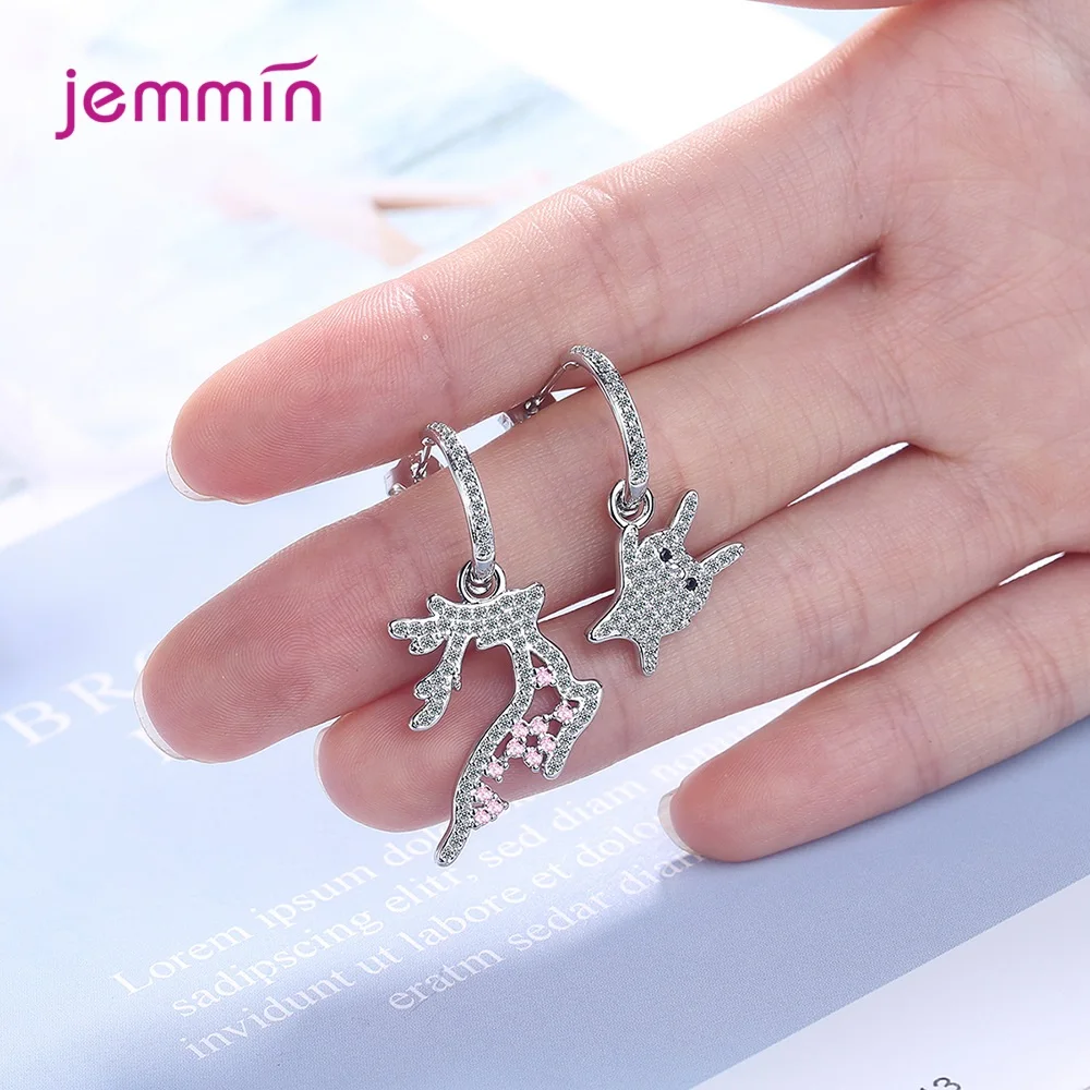 Женские серьги в виде животного с большим кроликом для женщин и девочек чистое CZ