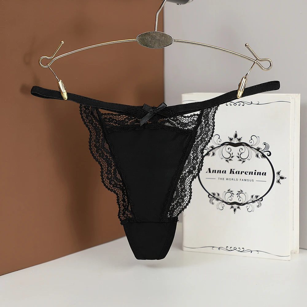 

1Pcs New Sexy Lace Women Panties Bow Underwear Hollow Out Panties Thong Soft Breathable Seamless Briefs G-string Lingerie
