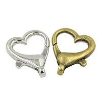 5pcslot heart lobster clasp hooks key ring key chain clasps bracelet chain diy jewelry making connectors supplies 26x21 5mm