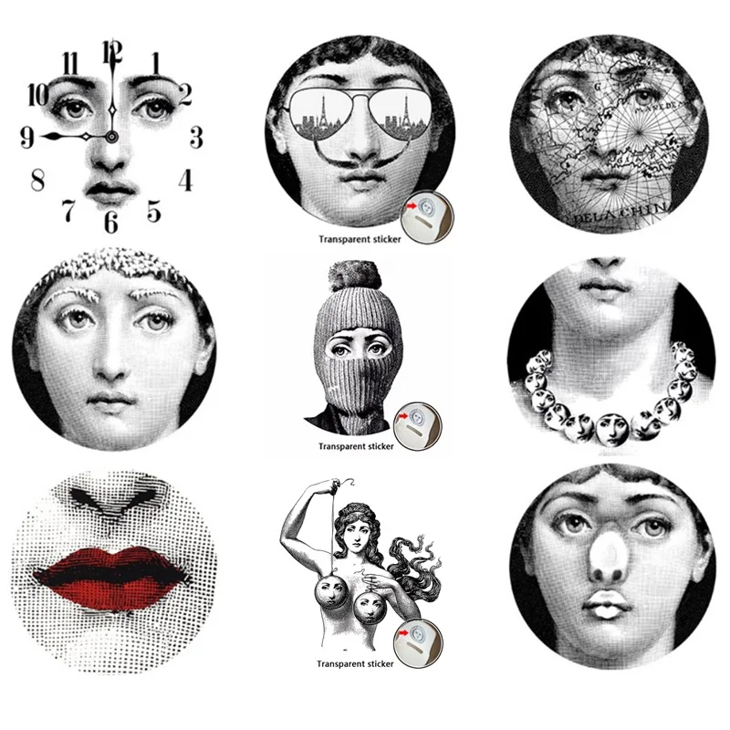 Милан Италия дизайнер fornasetti таблички узор обои разделенные картины настенные наклейки DIY Украшение стены 8 дюймов - Цвет: 21