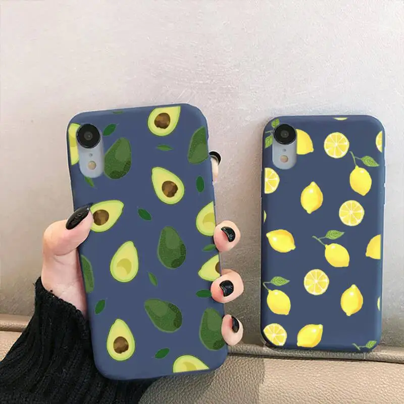 

Funny Fruit Avocado Grape Lemon Phone Case For Iphone 6 6s 7 8 Plus XR X XS XSmax 11 12 Pro Mini Max Candy Purple Silicone Cover