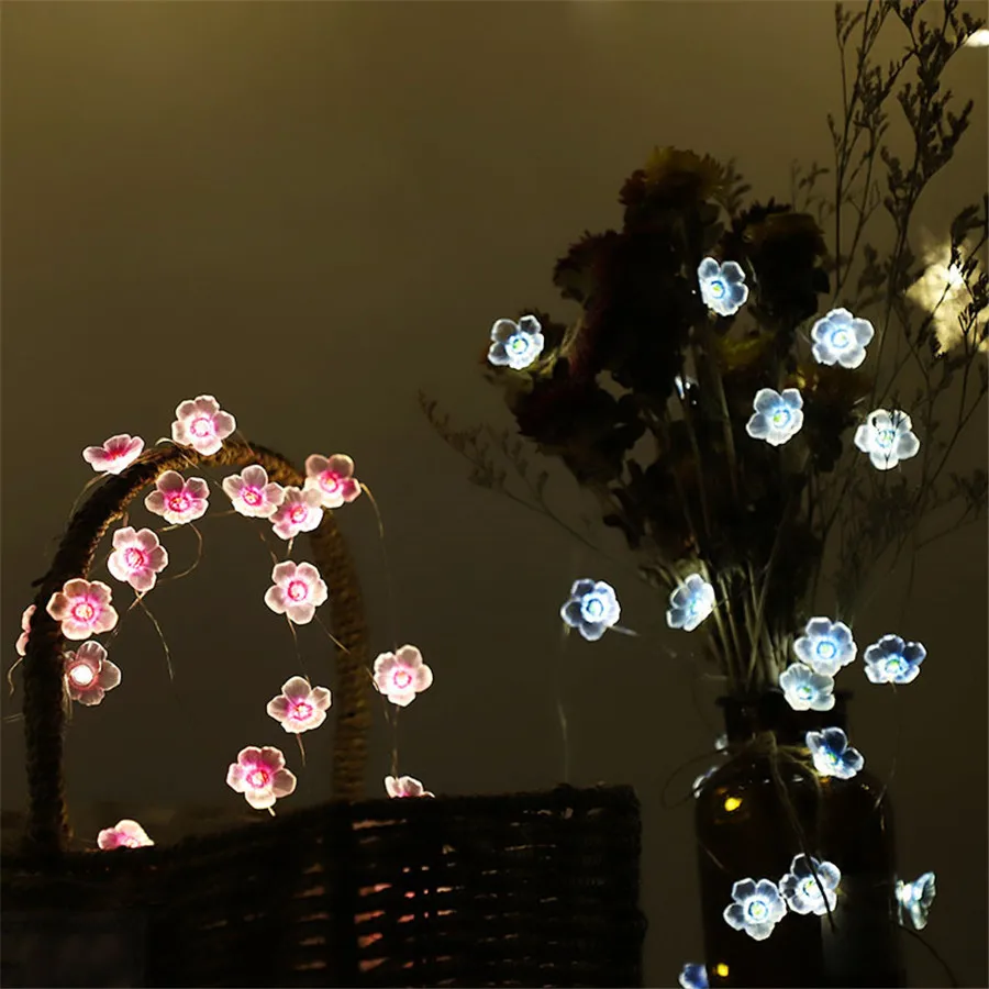 Медная гирлянда 2 м/3 м светлая цветок персика водонепроницаемый цвет фотосессия