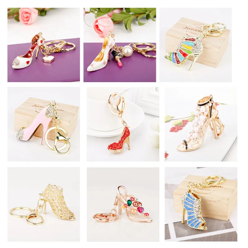 Креативный брелок в форме обуви на высоком каблуке женские сумки кольцо для