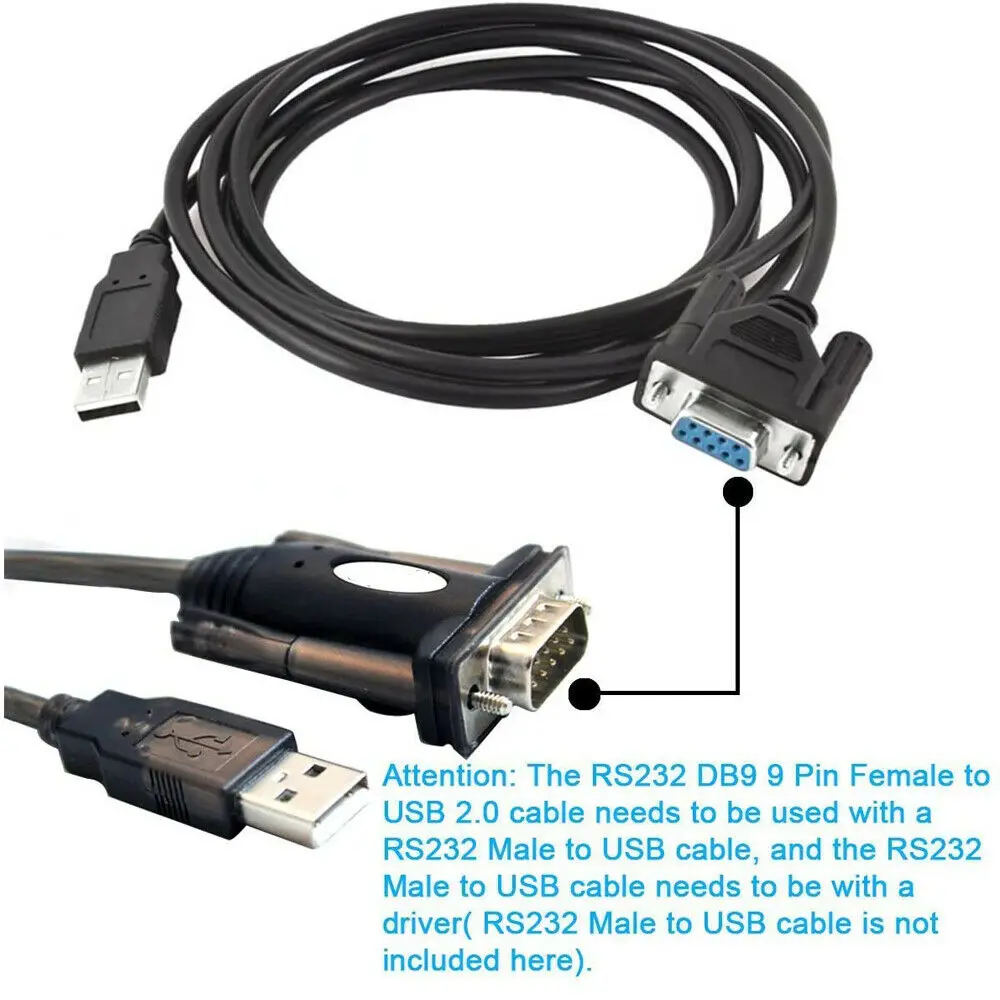 Кабель-переходник 5-футовый RS232 DB9 9-контактный разъем к USB 2 0 A штекер | Компьютеры и
