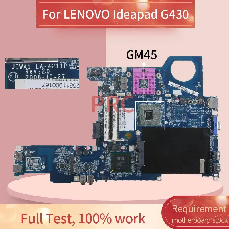 For LENOVO Ideapad G430 Laptop motherboard LA-4211P GM45  DDR3 Notebook Mainboard