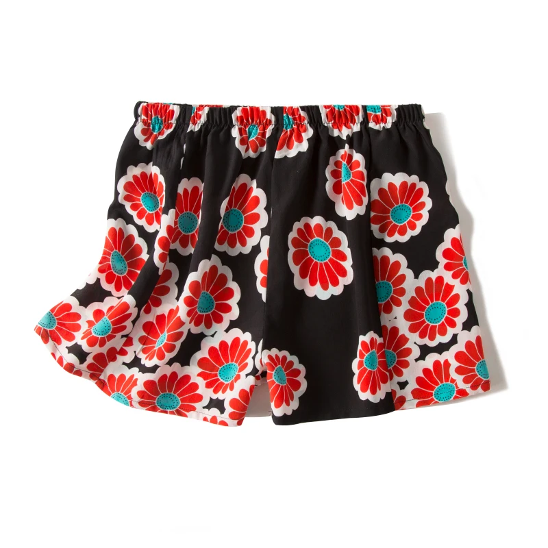 Женские шорты из 100% натурального шелка повседневные с принтом пижама бриджи