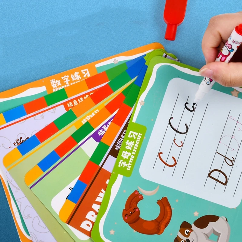 

1Set Drawing Learning Toy Writing Board Developmental Paperpad Montessori Preschool Educational Toy Pen Holding Training