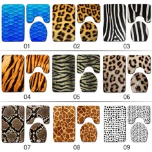 3Pcs Animal Tiger Leopard Pattern Toilet Seat Cover Rugs Bathroom Non-slip Bath Mats Fashion Zebra Printing Flannel Carpet 3Pcs Animal Tiger Leopard Pattern Toilet Seat Cover Rugs Bathroom Non-slip Bath Mats Fashion Zebra Printing Flannel Carpet