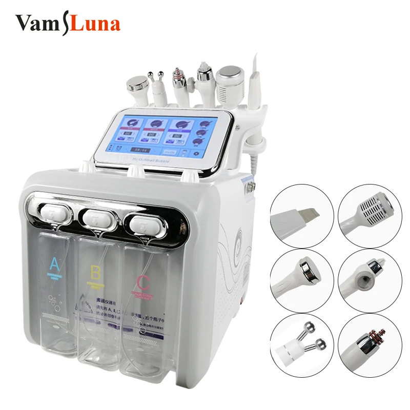 

Hydrogen Oxygen Small Bubble Machine, 6 in 1 Hydro Dermabrasion Clean Facial Skin Care Water Jet Peel Machine For Beauty Salon