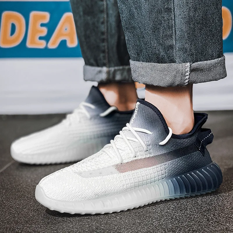 

Летняя спортивная обувь, новинка 2021, дышащая модная мужская обувь, повседневная мужская Вулканизированная обувь на плоской подошве со шнур...