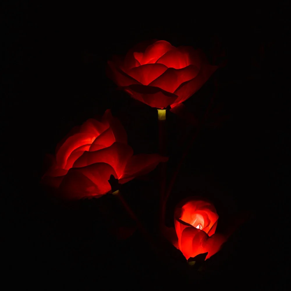 

Solar Ground Light Solar Rose Light 3-head Outdoor garden LED Light Waterproof Simulation Sunlight Decoration LED Solar Light