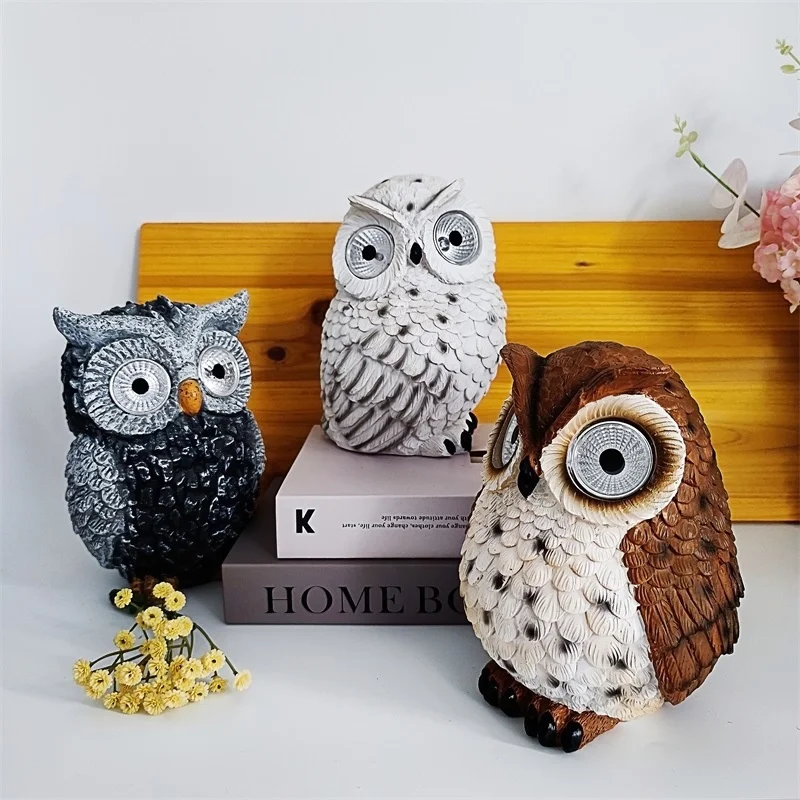 Полимерный креативный ночсветильник на солнечной батарее в виде совы Поттер