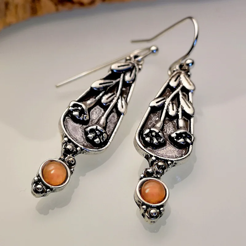 Винтажные серьги для женщин богемные этнические медные цветные двойные