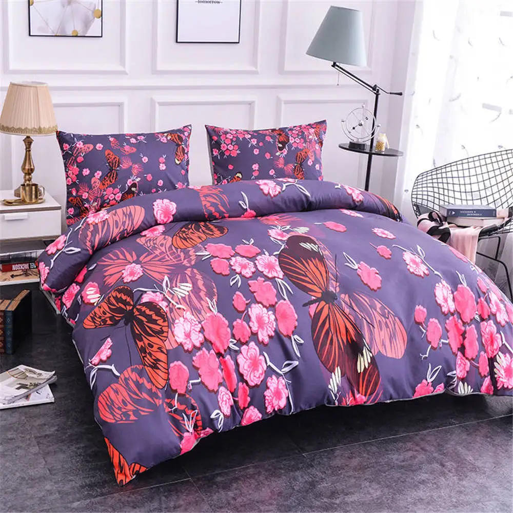 Homesky Fower Bedding set Luxury Bed Linen Print duvet cover 3d Universe Bedclothes King Queen size | Дом и сад