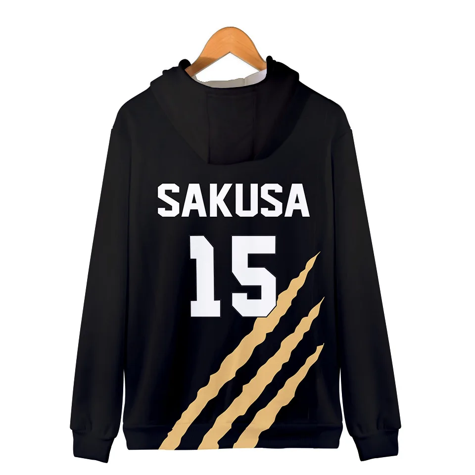 

Haikyuu!! Cosplay Hoodie MSBY Black Jackal Printing Hinata Shoyo Anime Printing Ball Uniform Zipper Hooded Coat