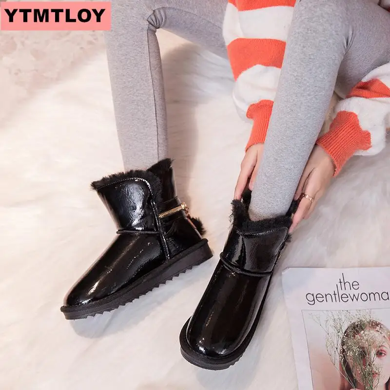 Женские зимние ботинки сверкающие женские новые теплые короткие плюшевые мягкие