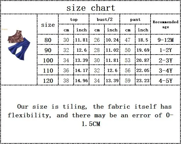 

Fashion Kids Diagonal Collar Single Sleeve Leopard Ruffles Tops T-shirt Solid Flare Pant Toddler Baby Clothes Set 2pcs 9M-5Y