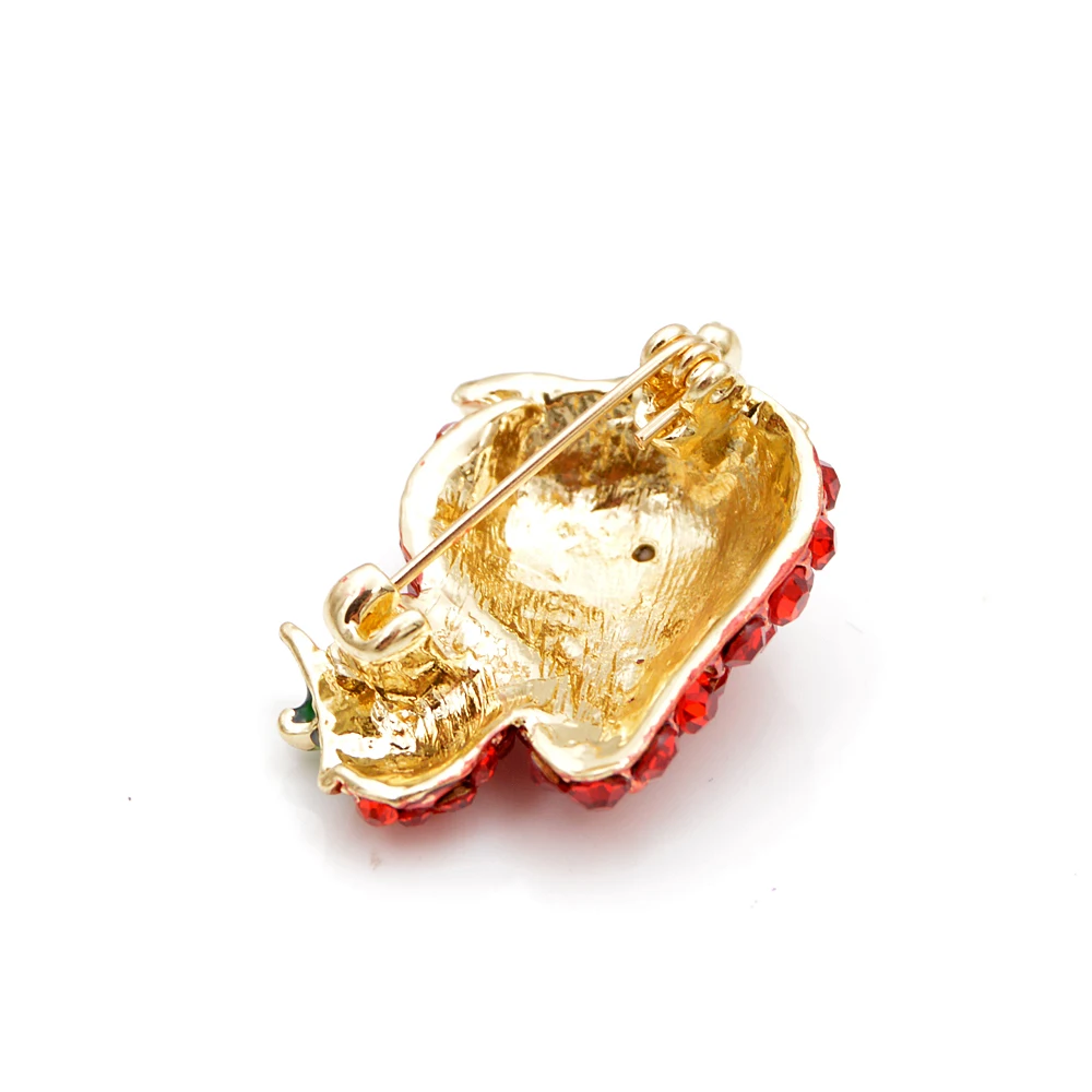 

Young Tulip Full Rhinestone Strawberry Brooche For Women Red Color Fruit Brooch Pin Fashion Jewelry Kids Coat Bag Accessories