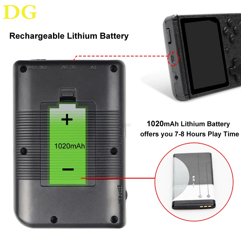 

3 inch Handheld Game Consoles 500 IN 1 Video Handheld Game Console Retro Game Mini Handheld Player for Kids Built-in 500 Games