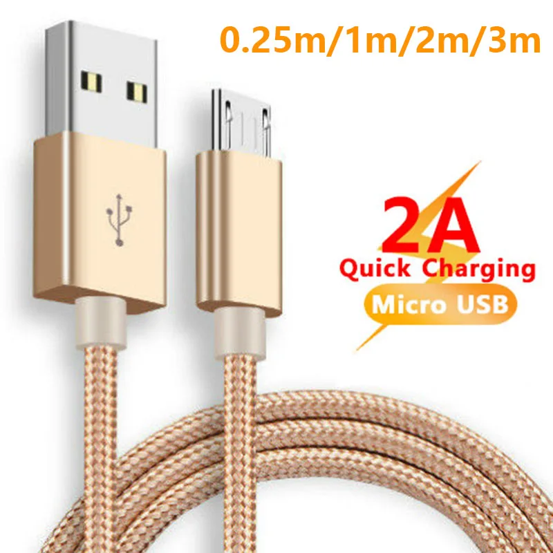 

Кабель Micro USB, 1/2/3 м, 2 А