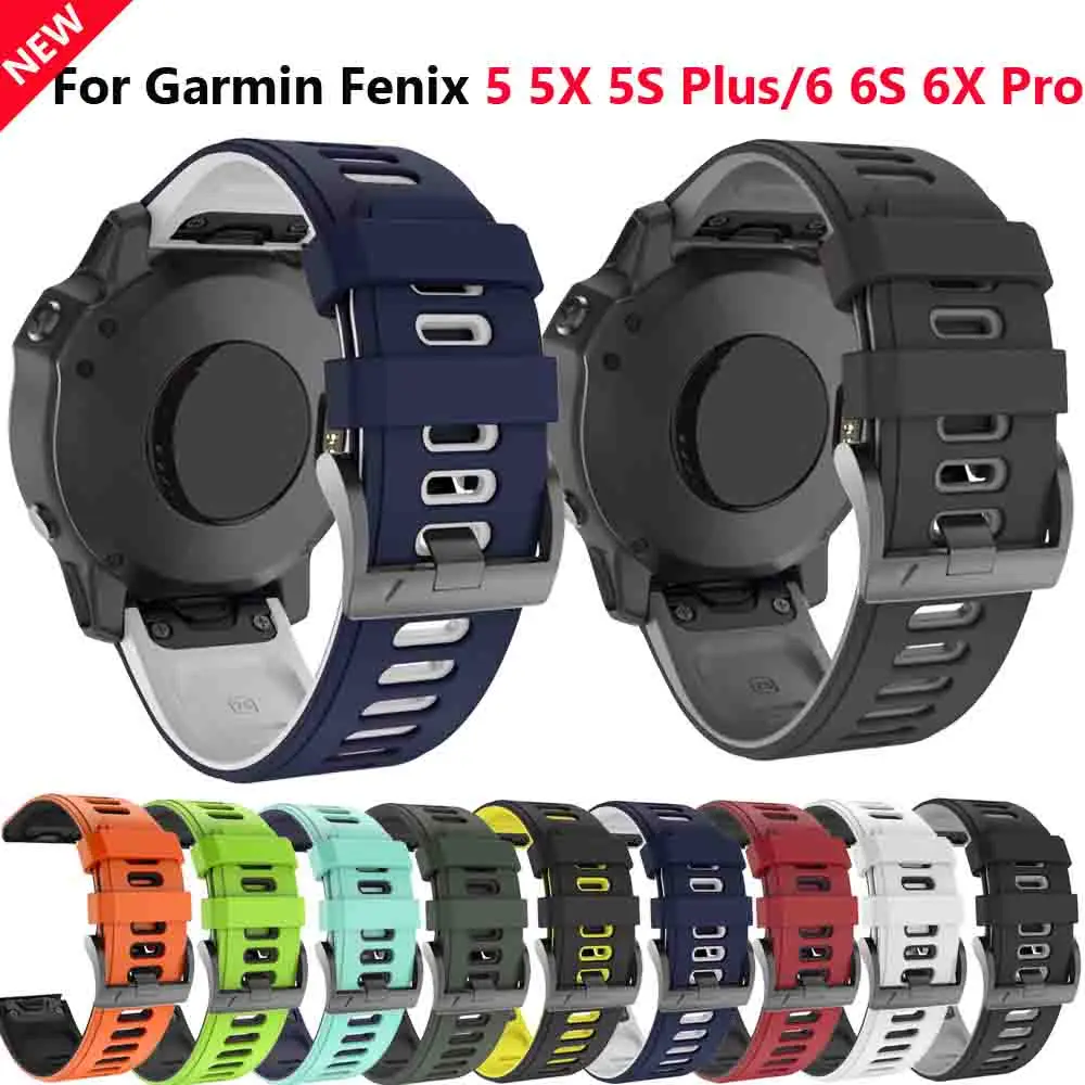 

26 22MM Watchband Strap for Garmin Fenix 5 5X 3 3 HR Fenix 6X 6 6S S60 MK1 Watch Quick Release Silicone Easyfit Wrist Band Strap