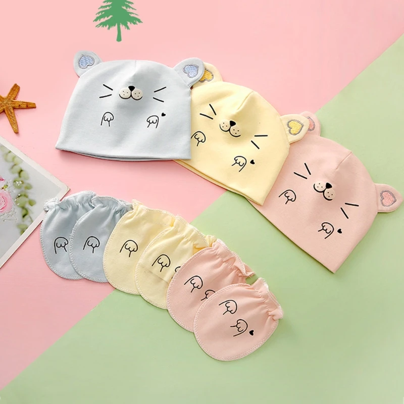 

Детские перчатки с защитой от царапин, раньше, митенки, повязка для волос, комплект головных уборов, подарки для новорожденных