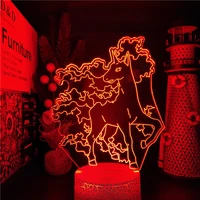 pokemon led lamp rapidash 3d night light home decoration lampara led anime figure lighting kawaii manga lights neon lampe gifts