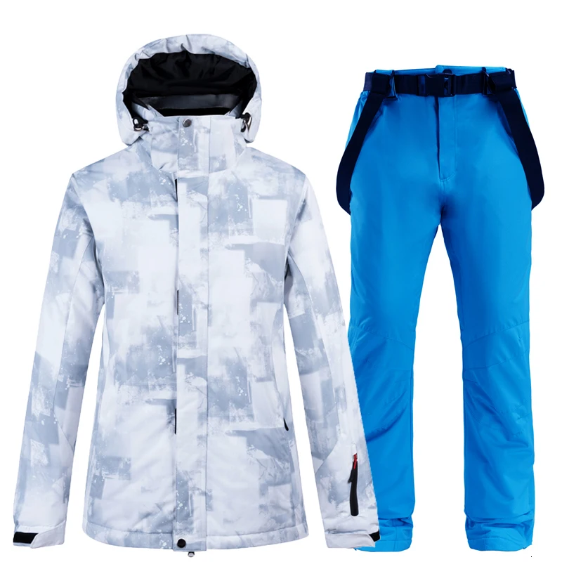 Модный мужской и женский костюм со снежинками Зимний лыжный водонепроницаемый
