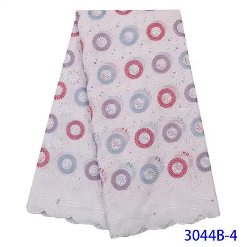 

2019 African Dry Embroidered Lace Fabric With stones Hot Sale High Quality 100 Cotton Swiss Cord French Net Lace Fabric AMY3044B
